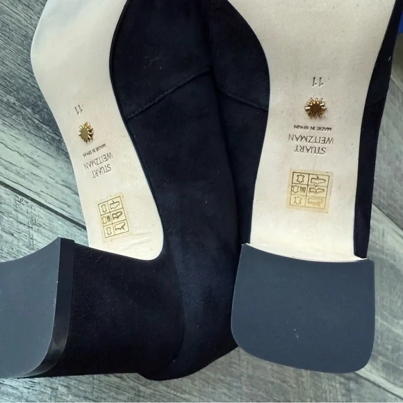 NWT Stuart Weitzman Niki 60 Black Suede Ankle Boots Classic Size 11 (41.5) NIB